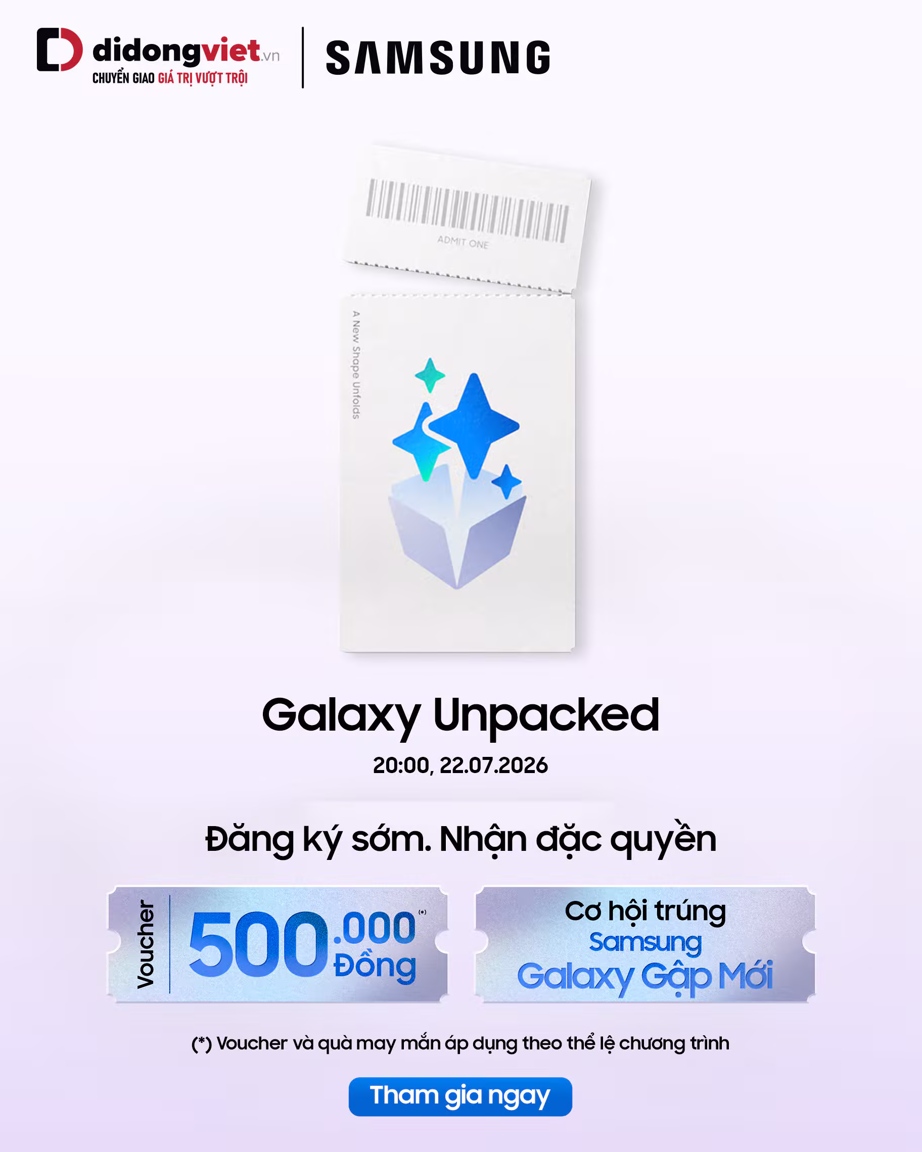 Đăng ký thông tin Samsung Gập Mới