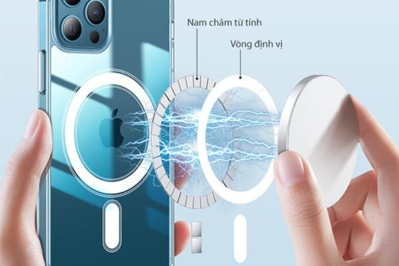 Thiết kế vòng snap từ tính hít  đảm bảo kết nối MagSafe chặt chẽ và ổn định
