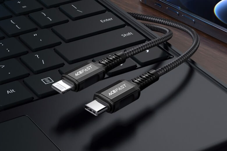 Cáp sạc ACEFAST Type-C to Lightning 1.2m dây dù C1-01 - Cấu trúc chịu được sự tác động và truyền tải ổn định lâu dài 