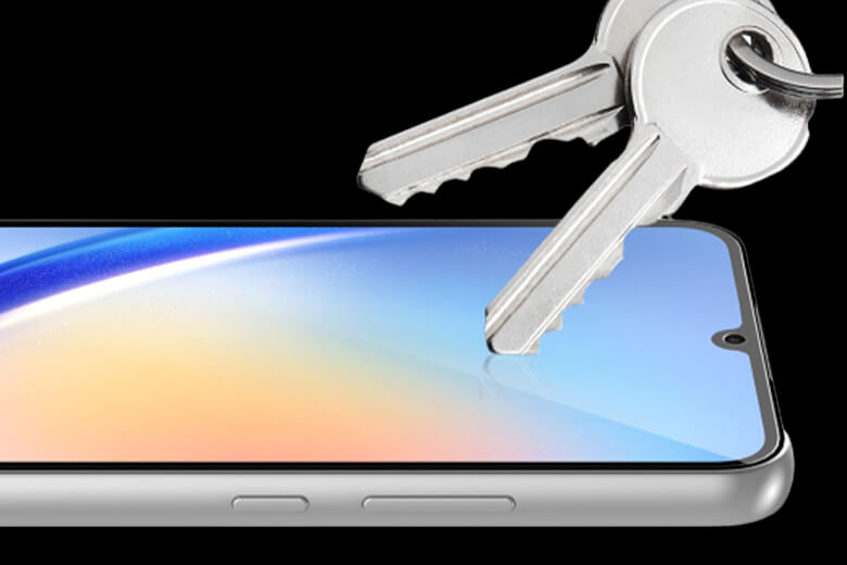 độ cứng 9H của kính cường lực Samsung Galaxy A34 Araree Sub Core Class có thể chống lại các vật cứng như dao, chìa khóa và các đồ vật khác trong túi của bạn.
