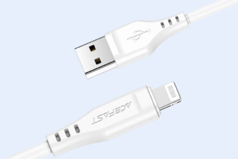 Cáp sạc ACEFAST Lightning 1.2m vỏ nhựa C3-02 - Truyền tải với dòng điện cao, đạt chứng nhận MFi
