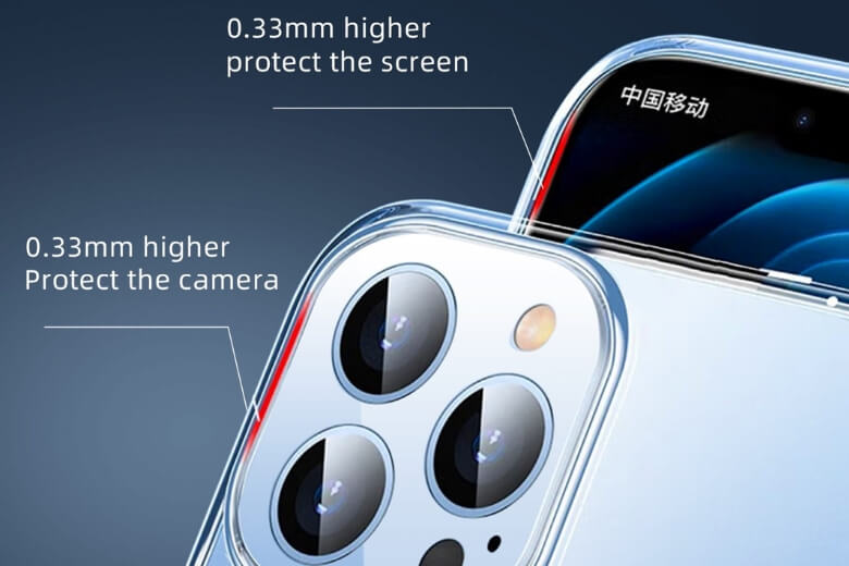 Viền nhô cao đảm bảo an toàn cho cả ống kính camera