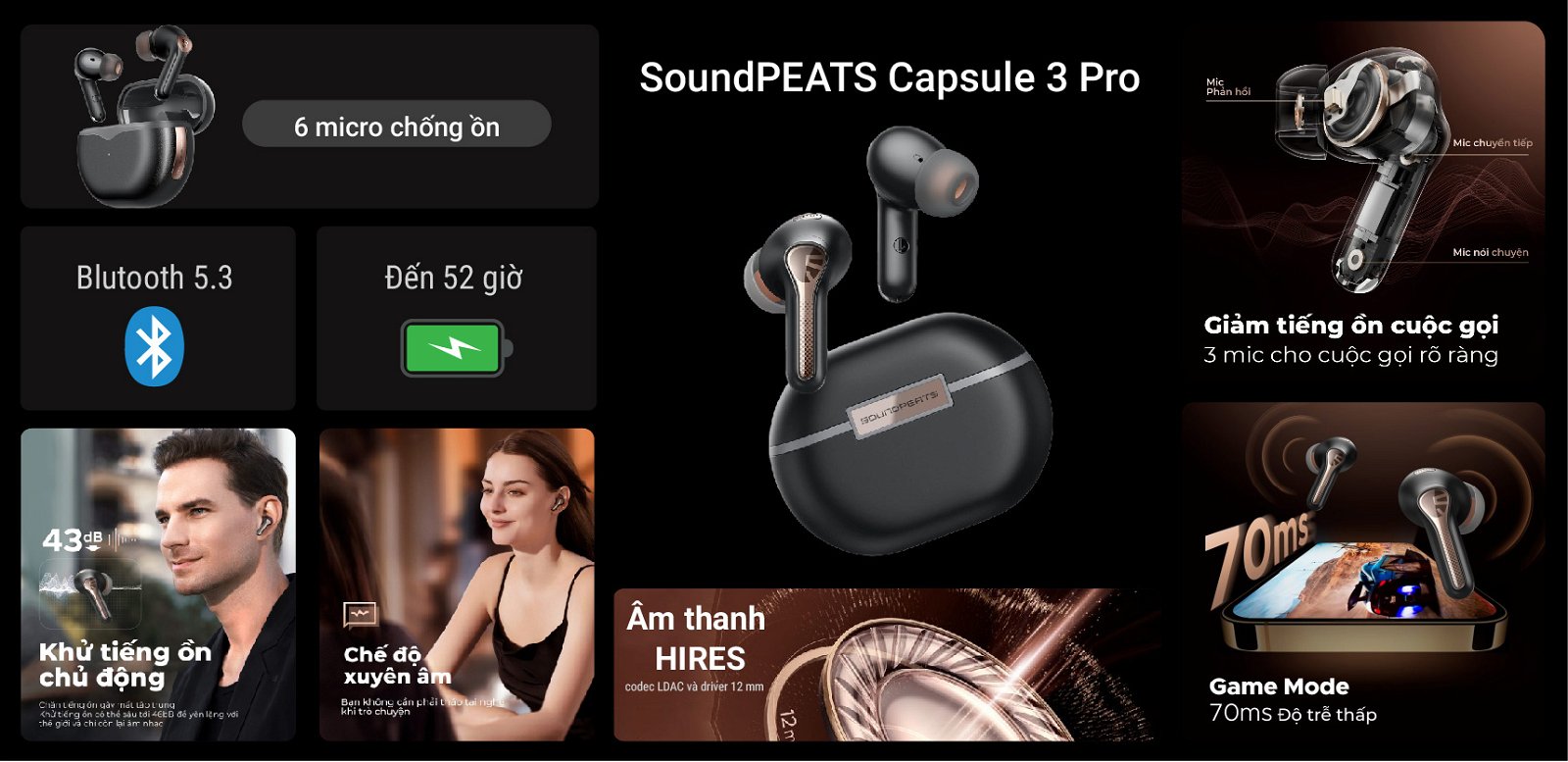 Tai nghe SoundPEATS Capsule 3 Pro