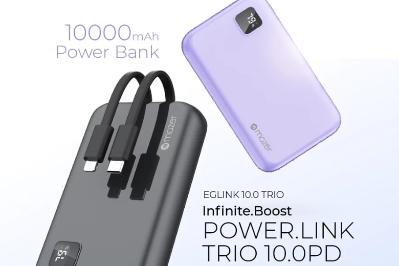 Pin sạc dự phòng Mazer SuperMini Rocket 10.000mAh kèm cáp - Nguồn năng lượng dồi dào lý tưởng cho những chuyến đi dài 