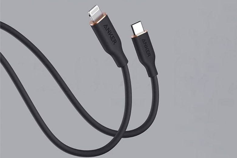 Cáp sạc Anker PowerLine USB-C to Lightning 0.9m Flow A8662 màu đen - Sạc an toàn, dùng bền lâu