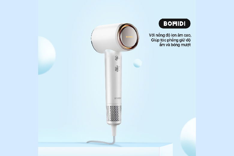 Thiết kế kiểu dáng của máy sấy tóc bổ sung ion âm Bomidi HD04