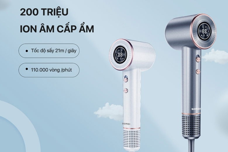 Có chức năng tạo ion âm bảo vệ tóc mỗi lần sấy 