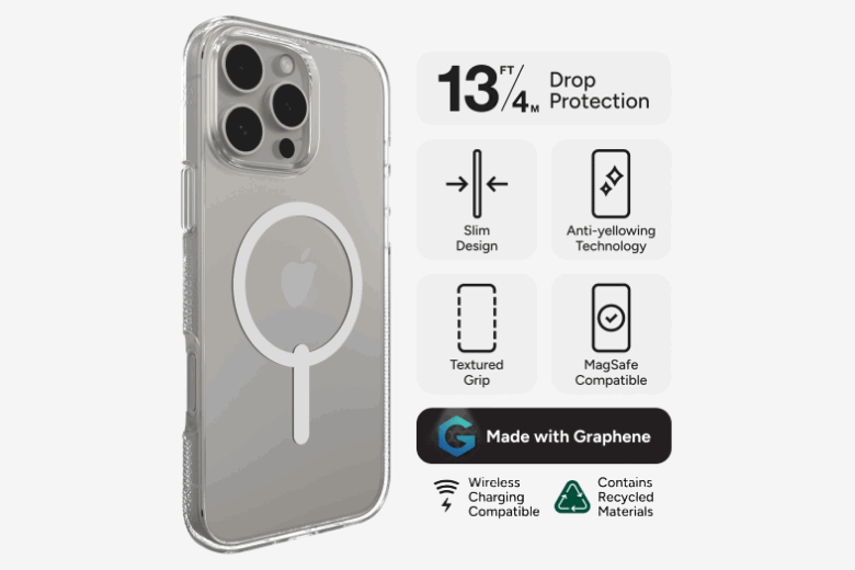 Ốp lưng iPhone 16 Pro Max ZAGG Crystal Palace Snap - Graphene: sức mạnh vô hình, bảo vệ tối ưu
