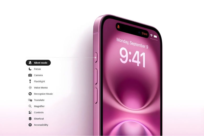 iPhone 16 Plus 128GB nút tác vụ và điều khiển camera