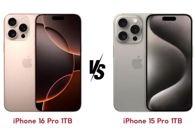 iPhone 16 Pro 1TB so với iPhone 15 Pro 1TB