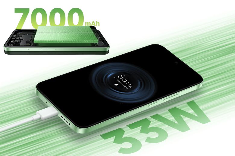 Xiaomi Redmi 15 5G có pin 7000mAh siêu khủng với sạc nhanh 33W