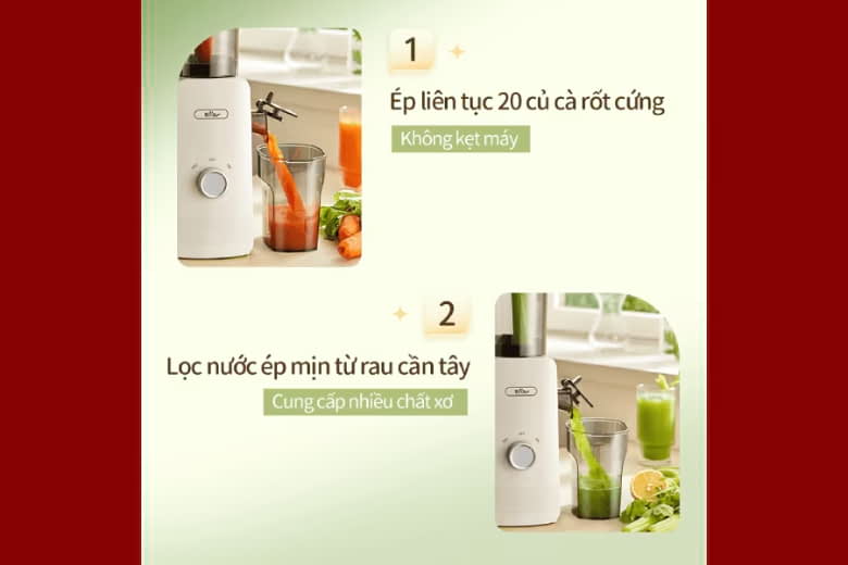 Máy ép chậm 0.8L 130W Bear SJ-4H01U (YZJ-F01D6)