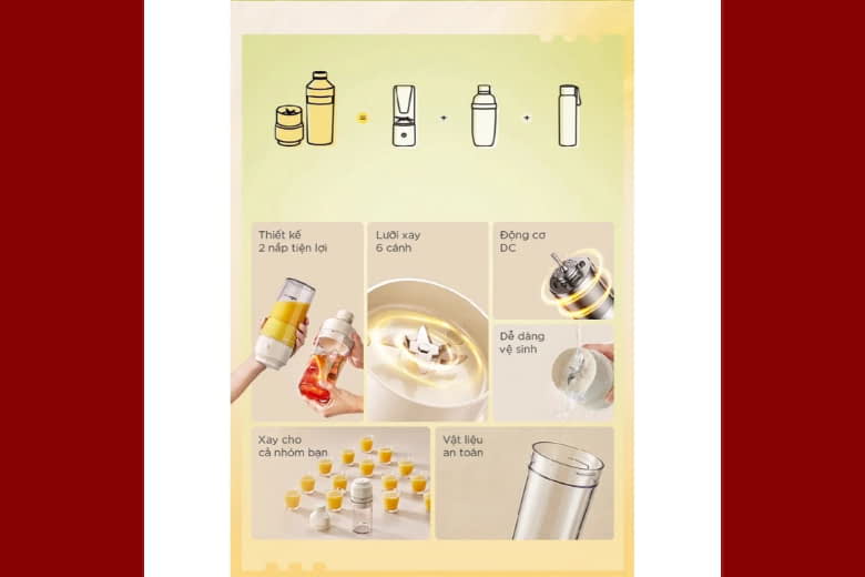 Máy xay sinh tố cầm tay 0.3L Bear BL-4H04A Máy xay sinh tố cầm tay 0.3L Bear BL-4H04A