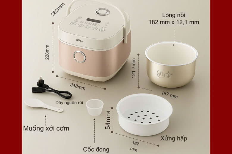 Nồi cơm điện 1L Bear RC-4H30S
