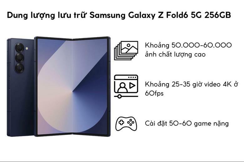 Bộ nhớ 256GB của Samsung Galaxy Z Fold6 5G