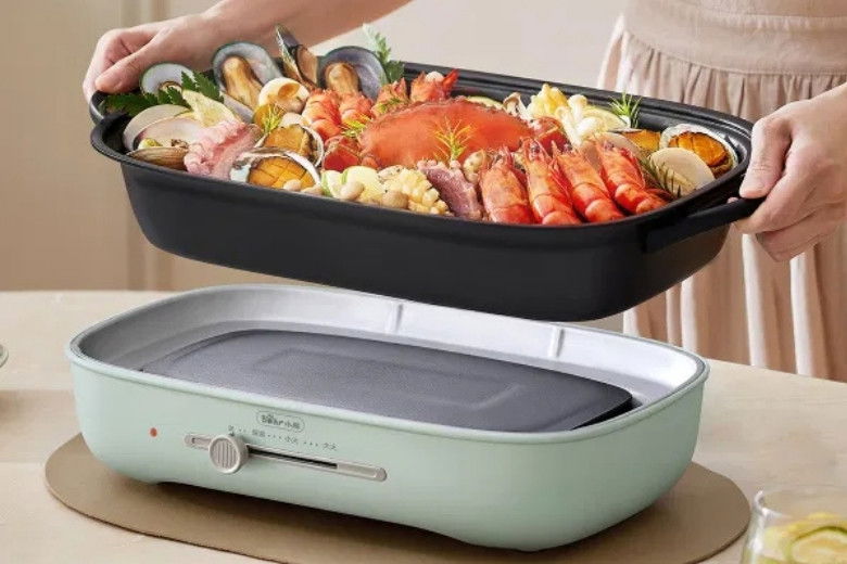 Nồi lẩu điện đa năng 5L Bear DHG-D50T1 - Lẩu và nướng cùng lúc, gấp đôi trải nghiệm, nhân đôi hương vị