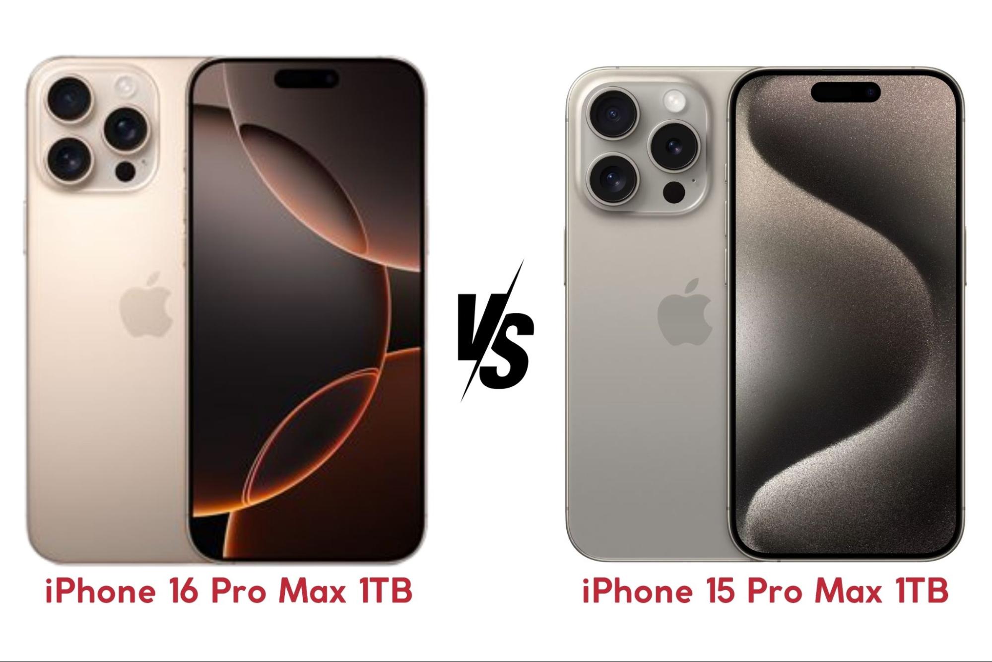 iPhone 16 Pro Max 1TB vs iPhone 15 Pro Max 1TB