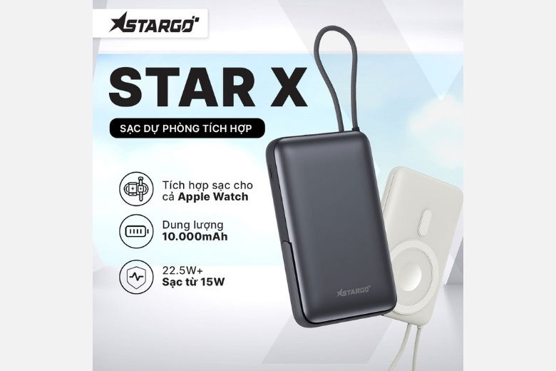 Pin sạc dự phòng Stargo Star X 10.000mAh MagSafe - Nâng tầm trải nghiệm di động