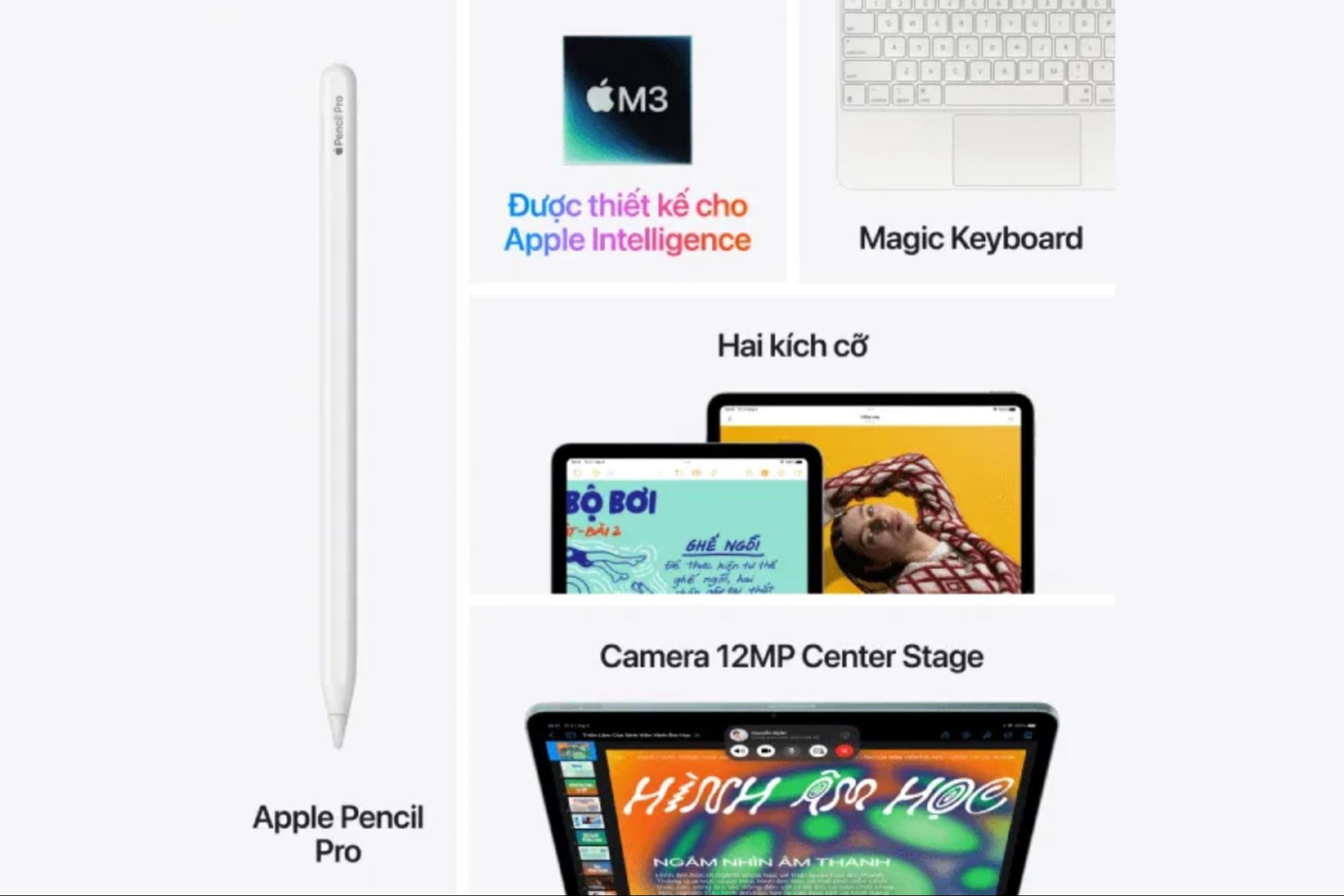 Hỗ trợ Apple Pencil Pro và Apple Pencil