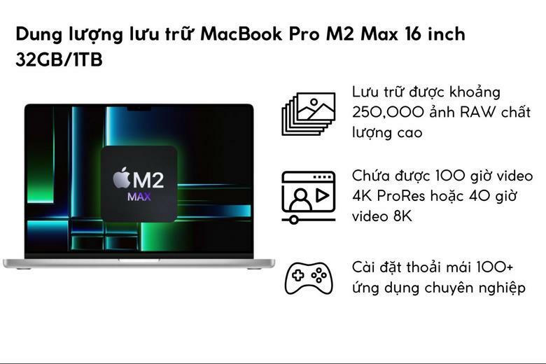 Bộ nhớ MacBook Pro M2 Max 16 inch 32GB/1TB