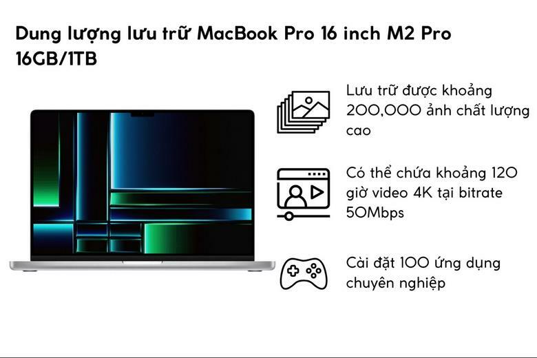 MacBook Pro 16 inch M2 Pro 16GB/1TB dung lượng khủng