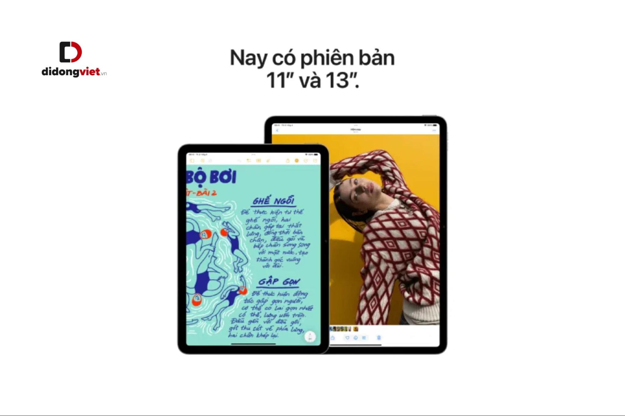 iPad Air M3 512GB Wifi có kích thước 13 inch với độ phân giải 2732x2048 pixel