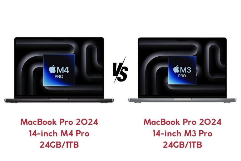 Pro 2024 14-inch M4 Pro 24GB/1TB vs Pro 2024 14-inch M3 Pro 24GB/1TB
