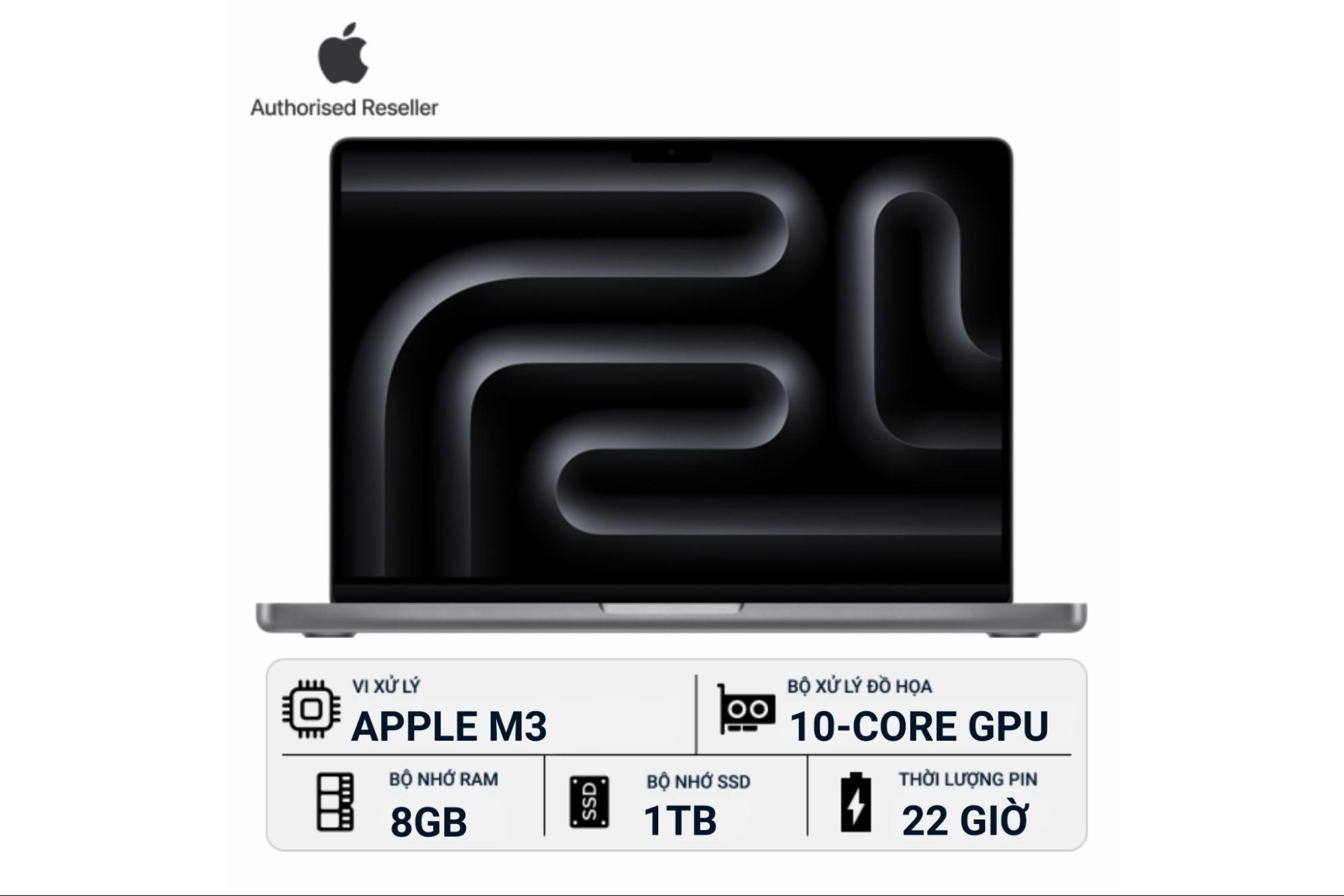 Hiệu năng chip M3 của MacBook Pro 14 inch 8GB/1TB