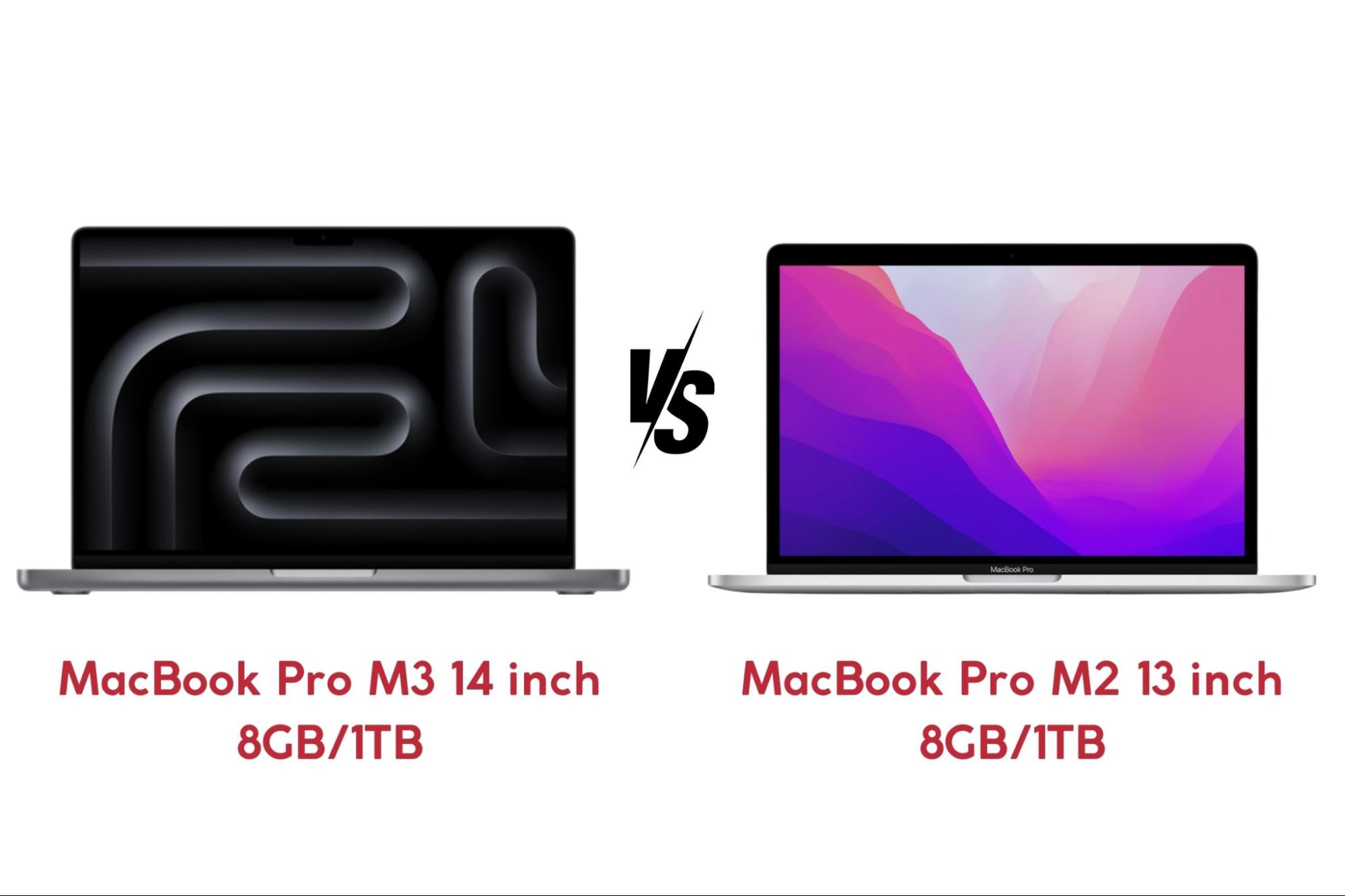 MacBook Pro M3 14 inch 8GB/1TB vs MacBook Pro M2 13 inch 8GB/1TB
