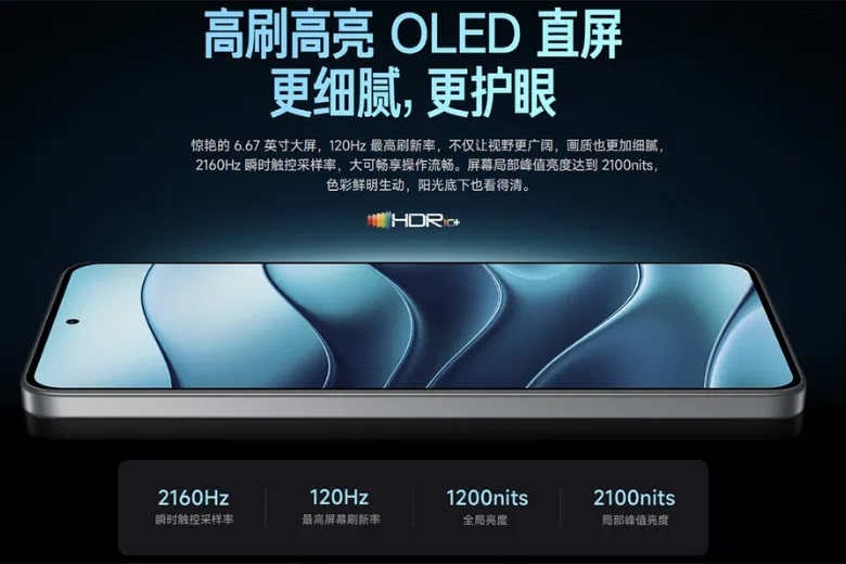 Màn hình CrystalRes AMOLED 1.5K sắc nét