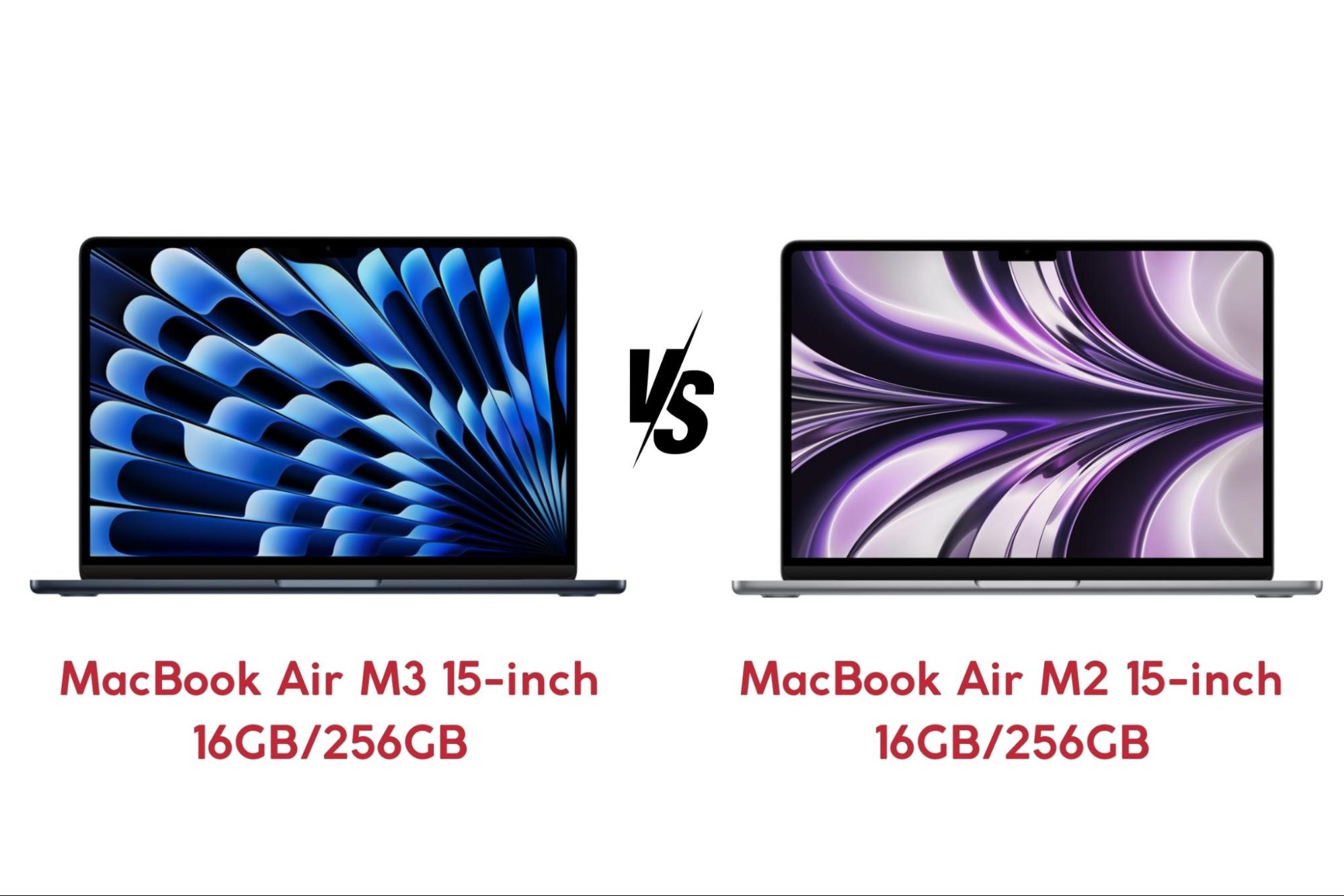 MacBook Air M3 15-inch 16GB/256GB vs MacBook Air M2 15-inch 16GB/256GB