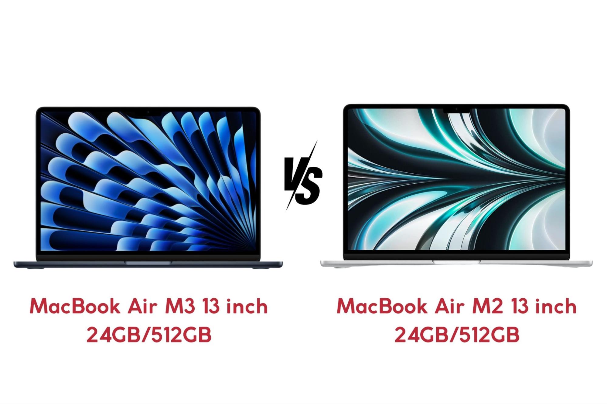 MacBook Air M3 13 inch 24GB/512GB vs MacBook Air M2 13 inch 24GB/512GB