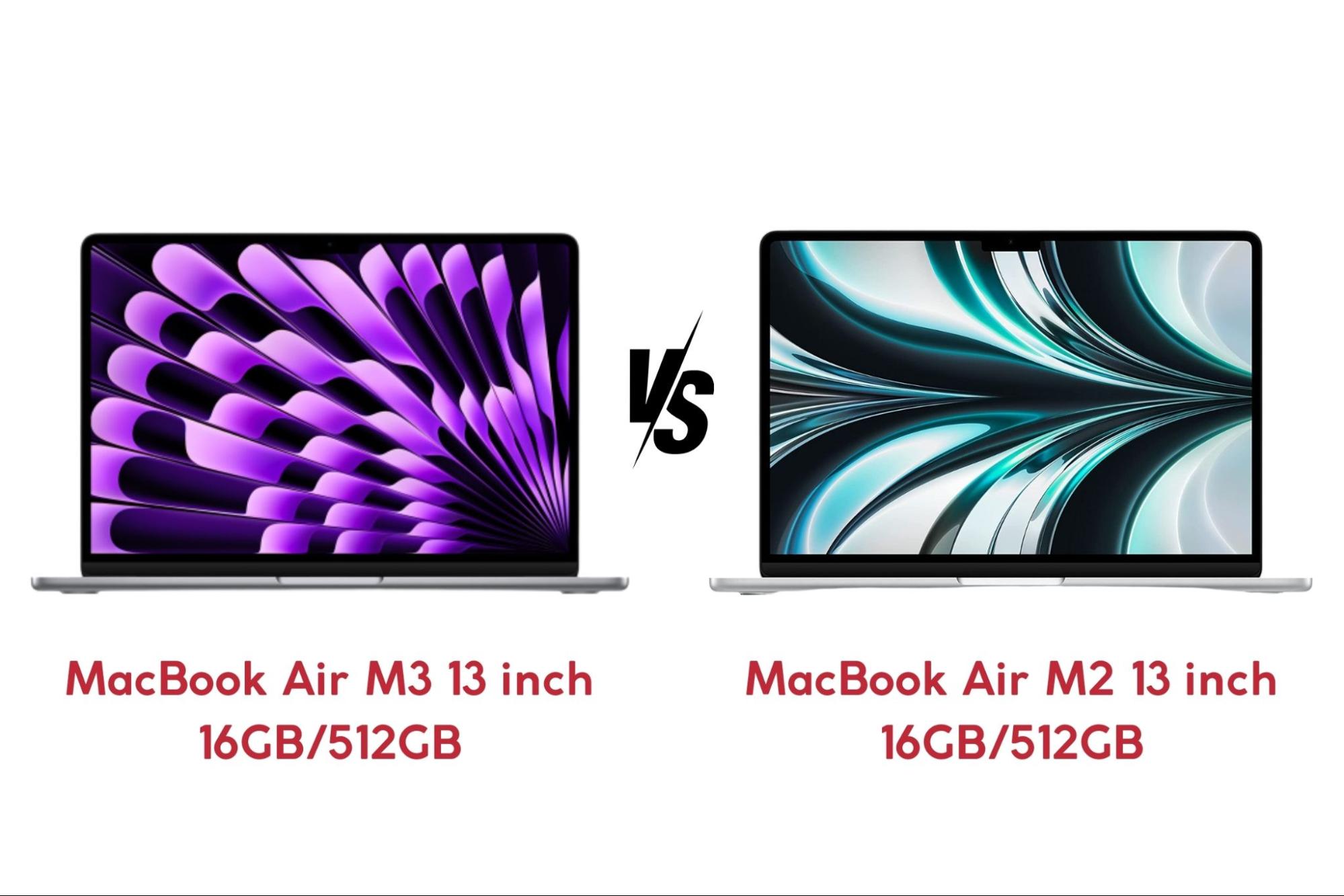 MacBook Air M3 13 inch 16GB/512GB vs MacBook Air M2 13 inch 16GB/512GB