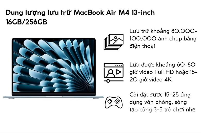 MacBook Air M4 13-inch bộ nhớ 256GB