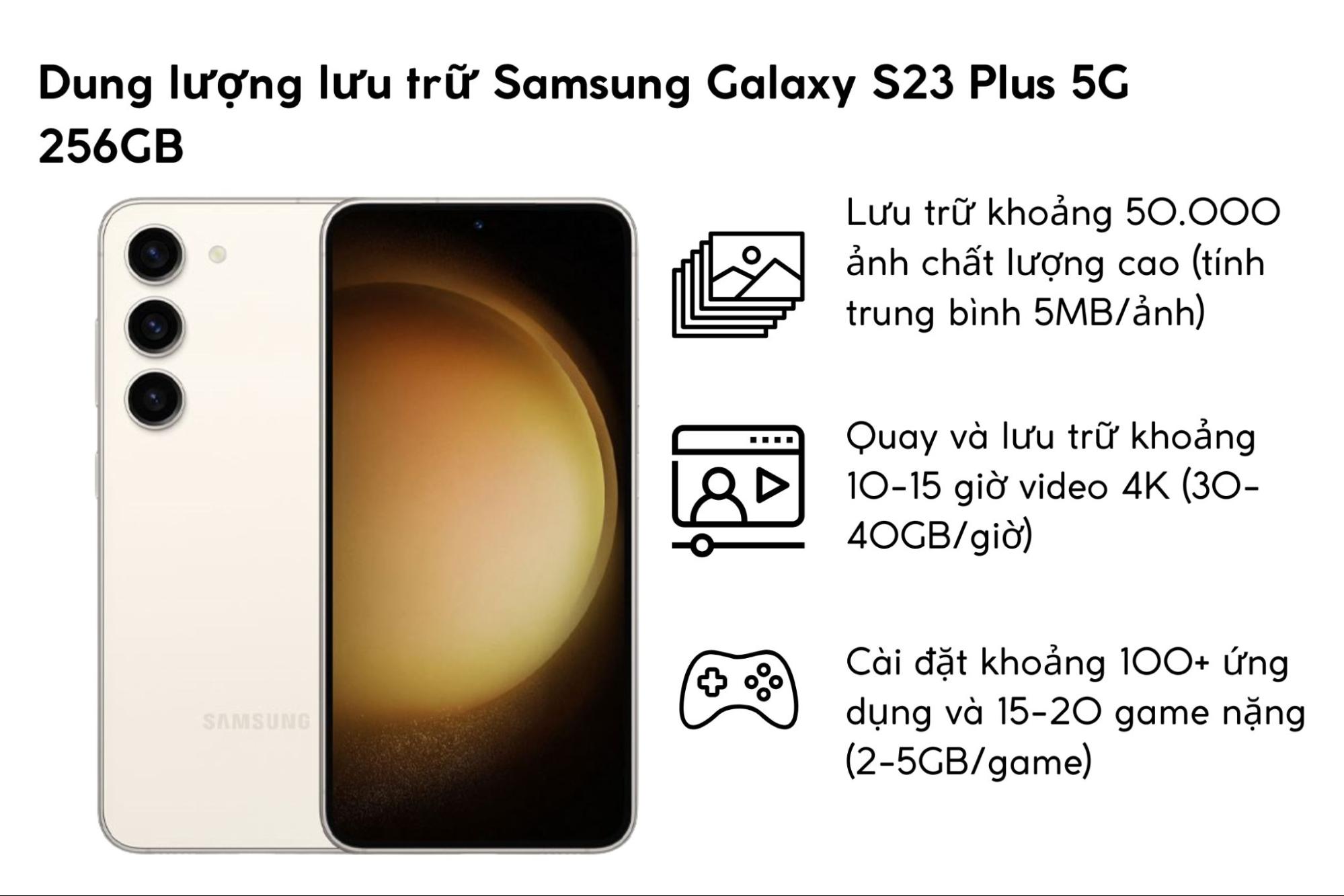 Dung lượng lưu trữ Samsung Galaxy S23 Plus 5G 256GB