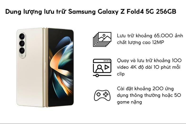 Bộ nhớ 256GB của Galaxy Z Fold4