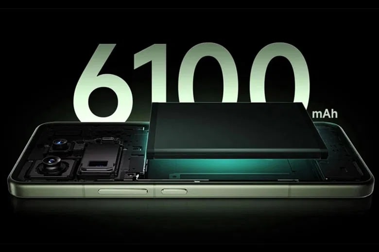 Dung lượng pin 6100mAh đủ để đáp ứng nhu cầu sử dụng cao hằng ngày