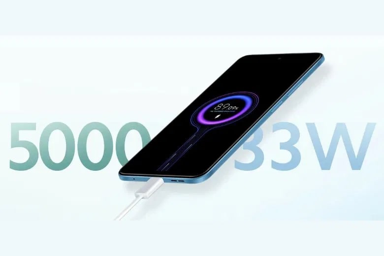 Pin 5000mAh và sạc nhanh 33W giúp Xiaomi Redmi Note 12 dùng lâu và sạc nhanh trong thời gian ngắn.