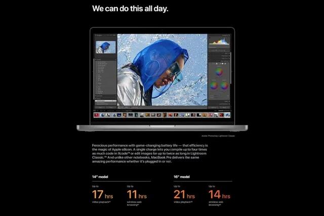 Thời lượng pin MacBook Pro 14-inch 2021 M1 Pro 16GB 1TB