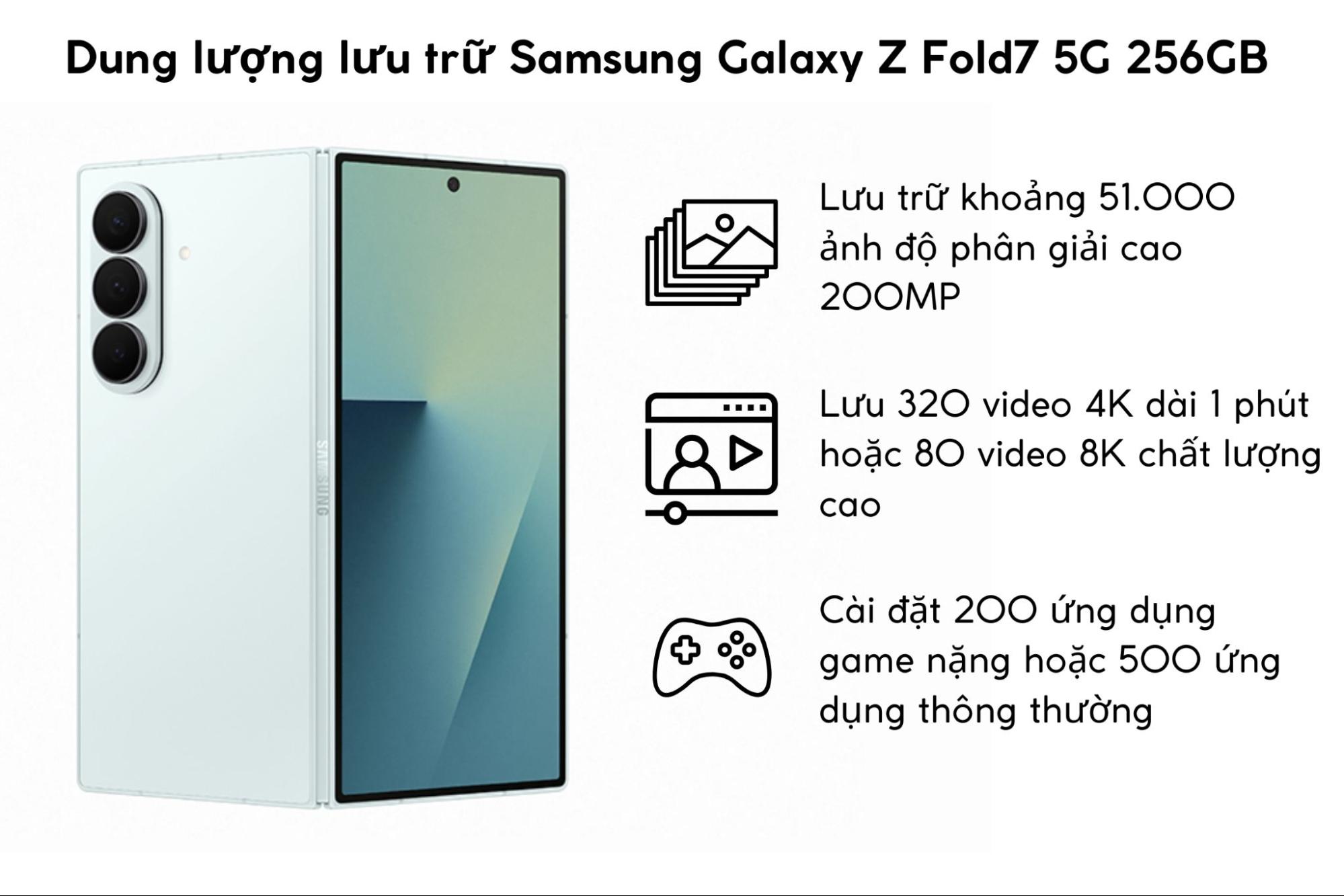 Dung lượng Samsung Galaxy Z Fold7 256GB