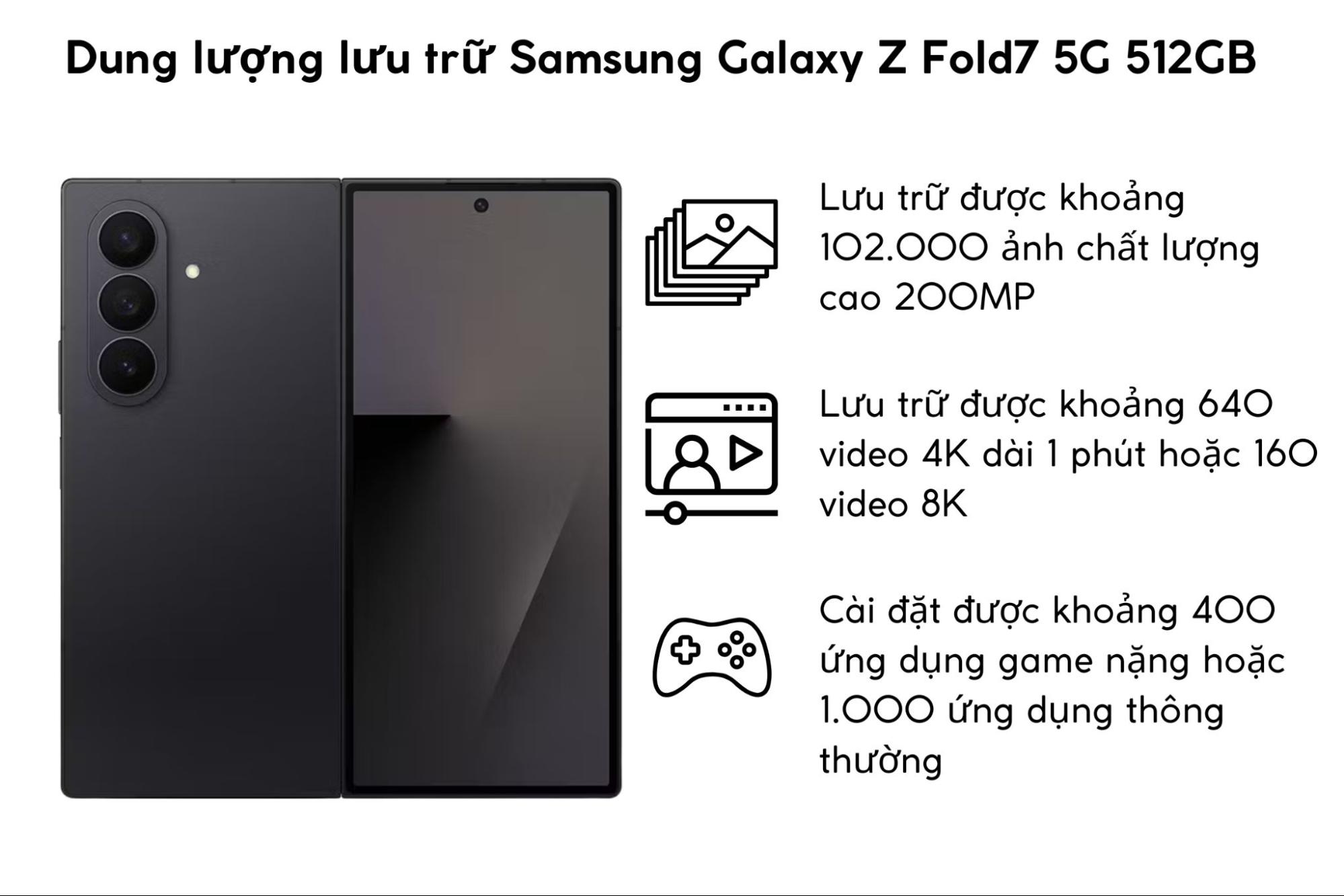Dung lượng Samsung Galaxy Z Fold7 5G 512GB
