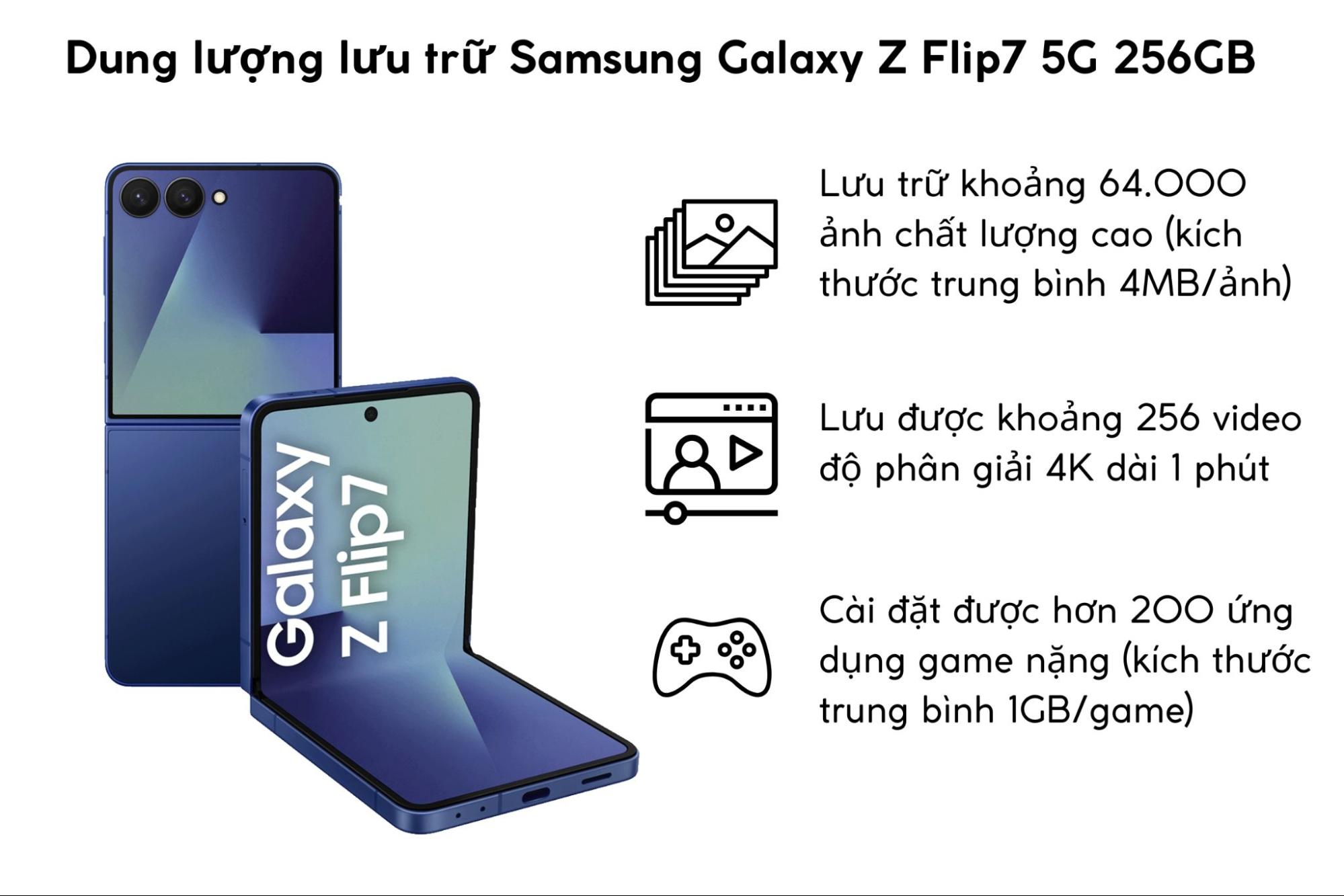 Dung lượng Samsung Galaxy Z Flip7 5G 256GB
