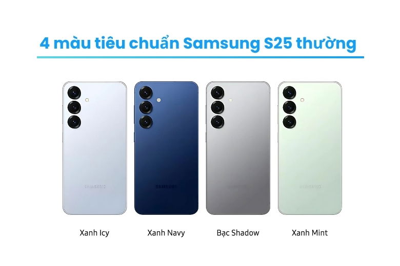 4 màu tiêu chuẩn của Samsung S25 thường