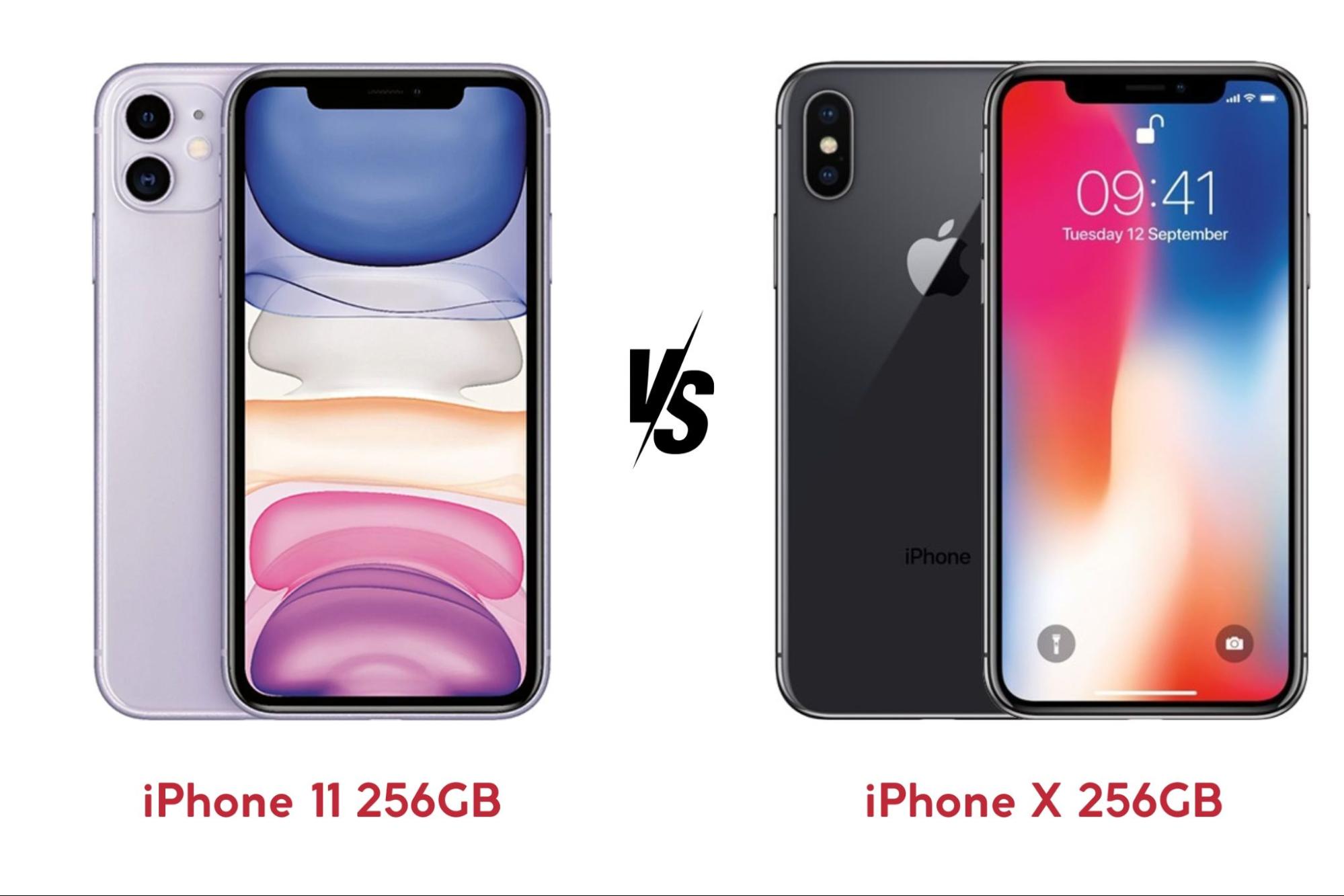 so sánh chi tiết giữa iPhone 11 256GB và iPhone X 256GB