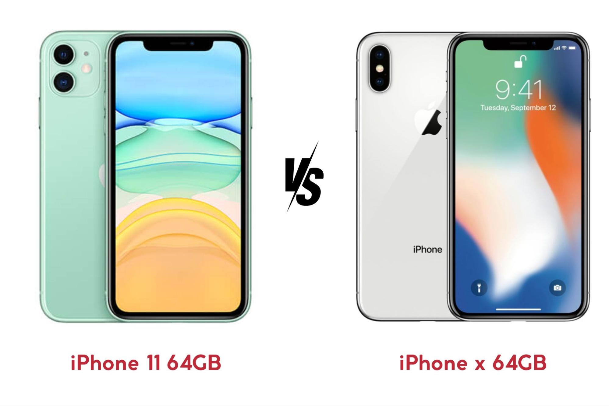 So sánh giữa iPhone 11 64GB và iPhone X 64GB