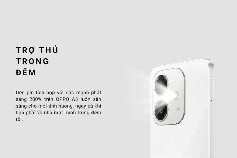 OPPO A3 Sở Hữu Đèn Pin Với Sức Phát Sáng Lên Đến 200%