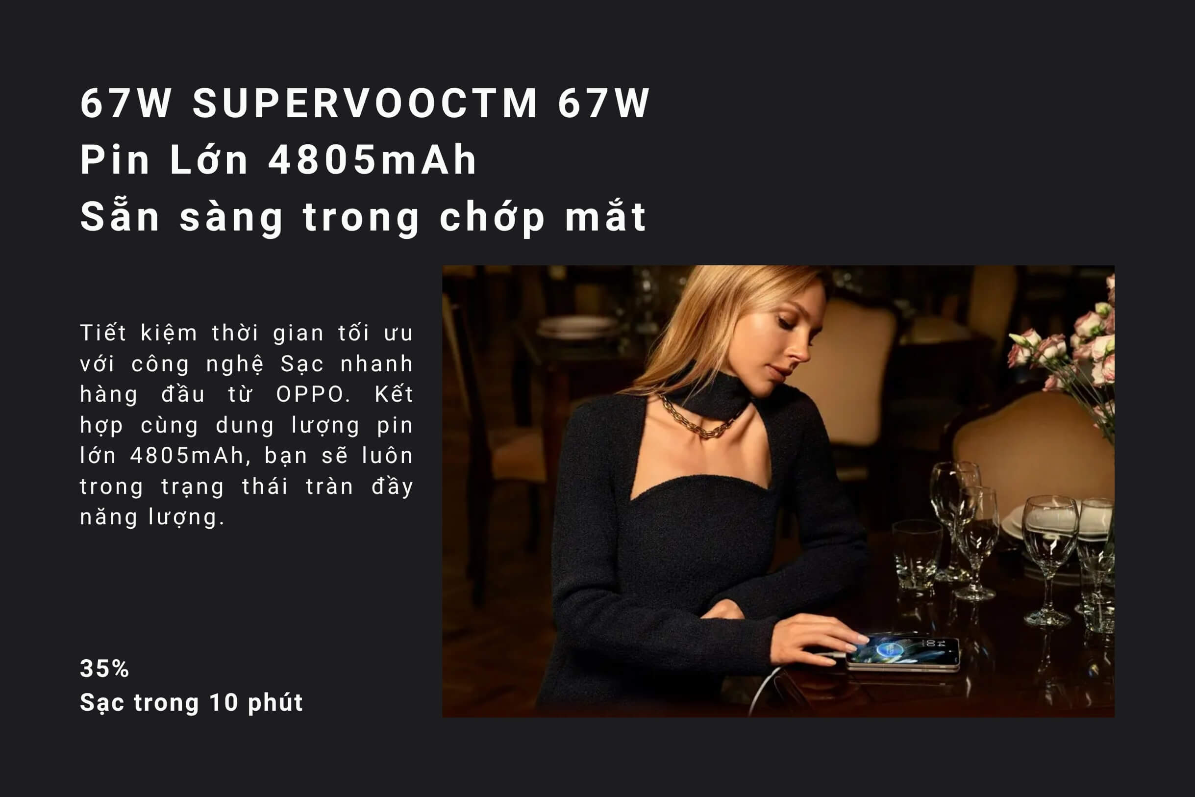 Pin 4805mAh siêu lớn giúp hoạt động suốt một ngày dài