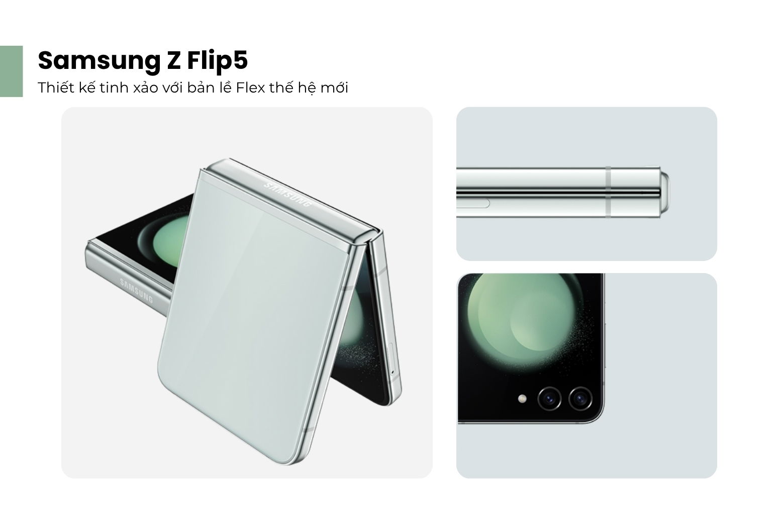 Thiết kế Samsung Z Flip5 nhỏ gọn