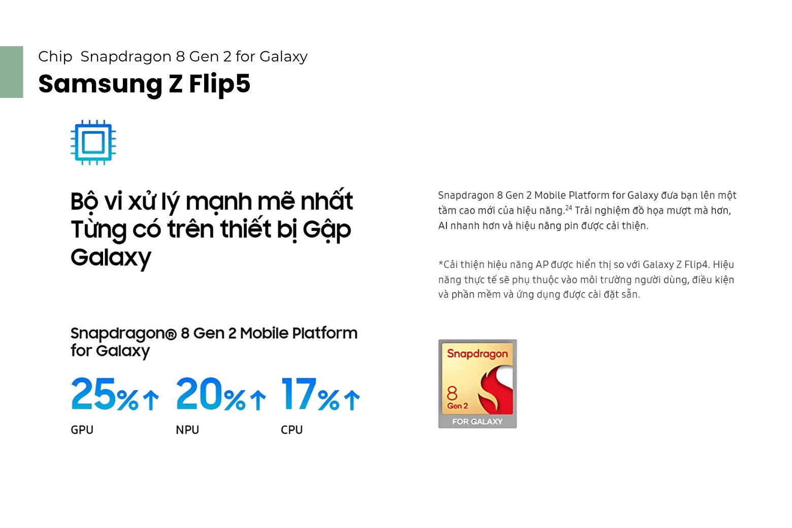 Chip Samsung Z Flip5 mạnh mẽ