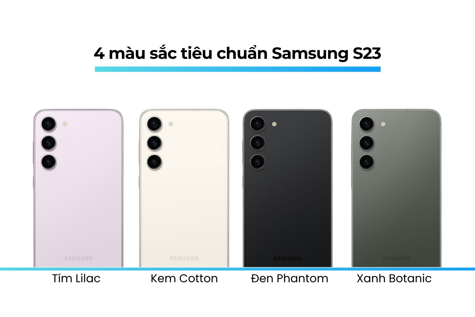 4 màu sắc của Samsung S23 tiêu chuẩn